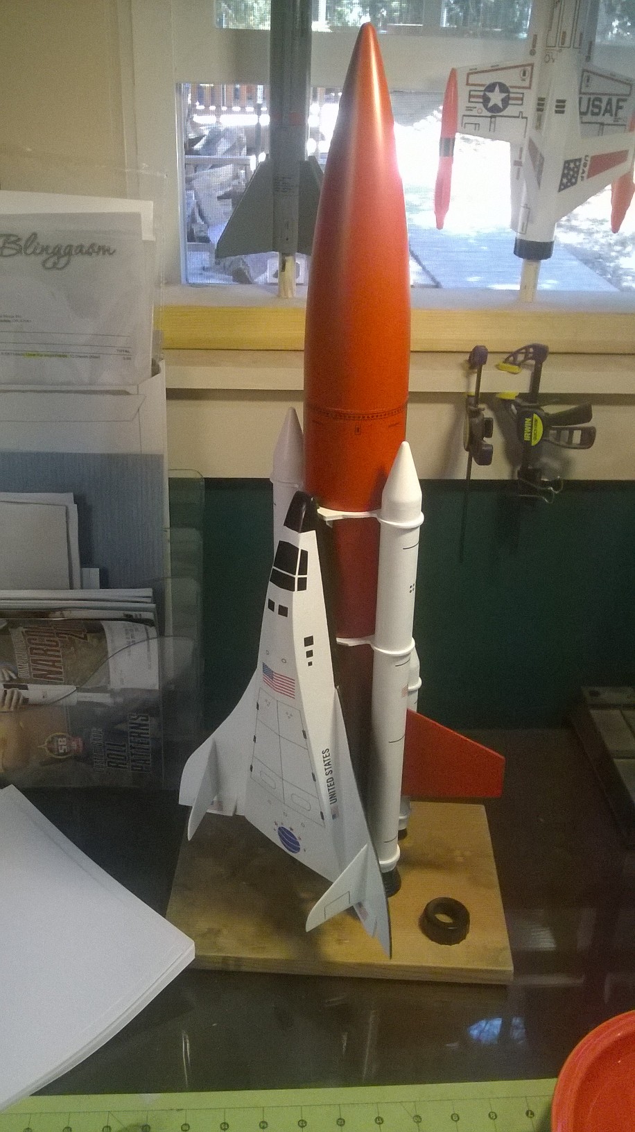 Daniel Peirce is busy at it completing the new shuttle from Estes. I need to get busy building mine.